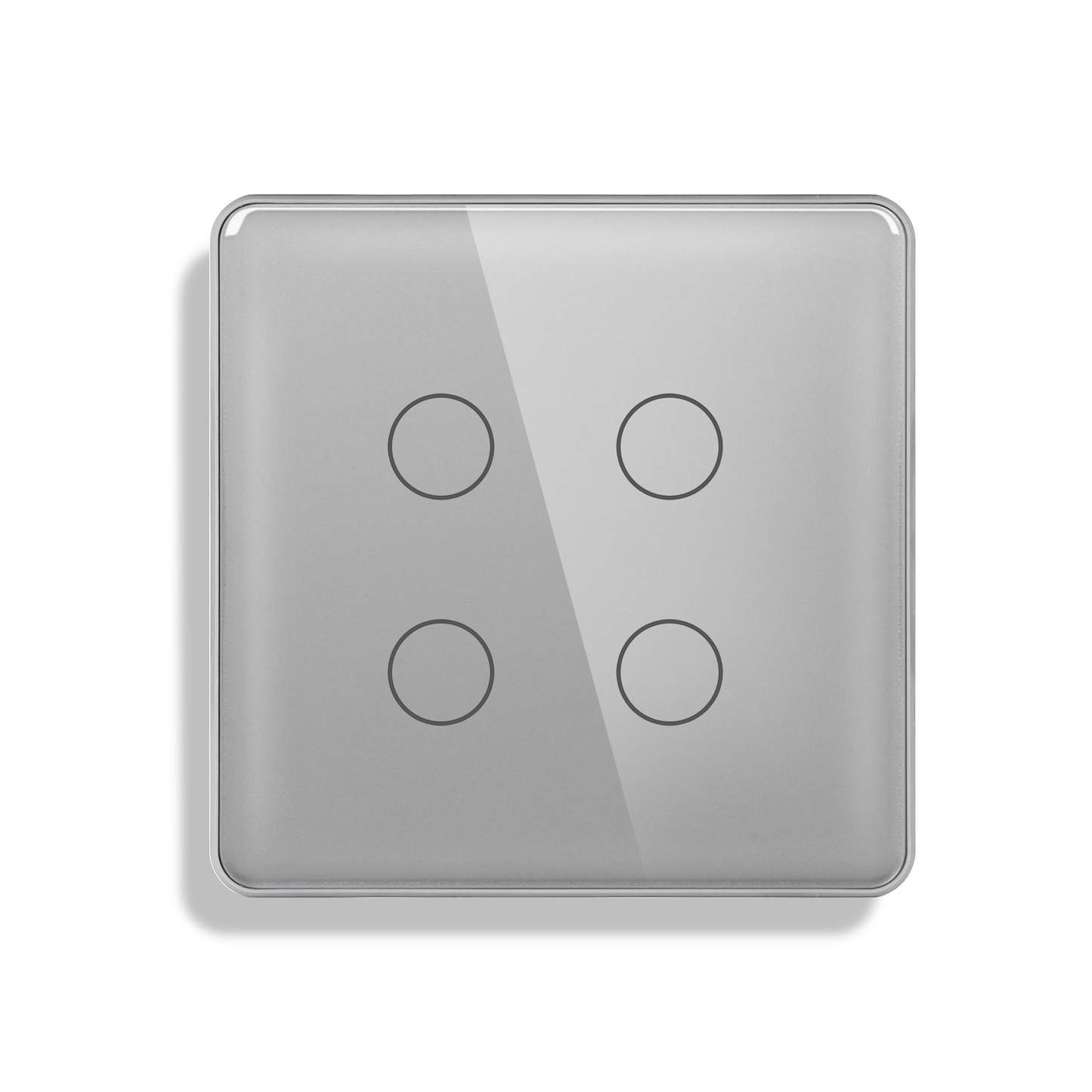 4-Gang Wi-Fi + Bluetooth Smart Touch Switch – Quad Circuit Smart Lighting Control with App & Voice Support