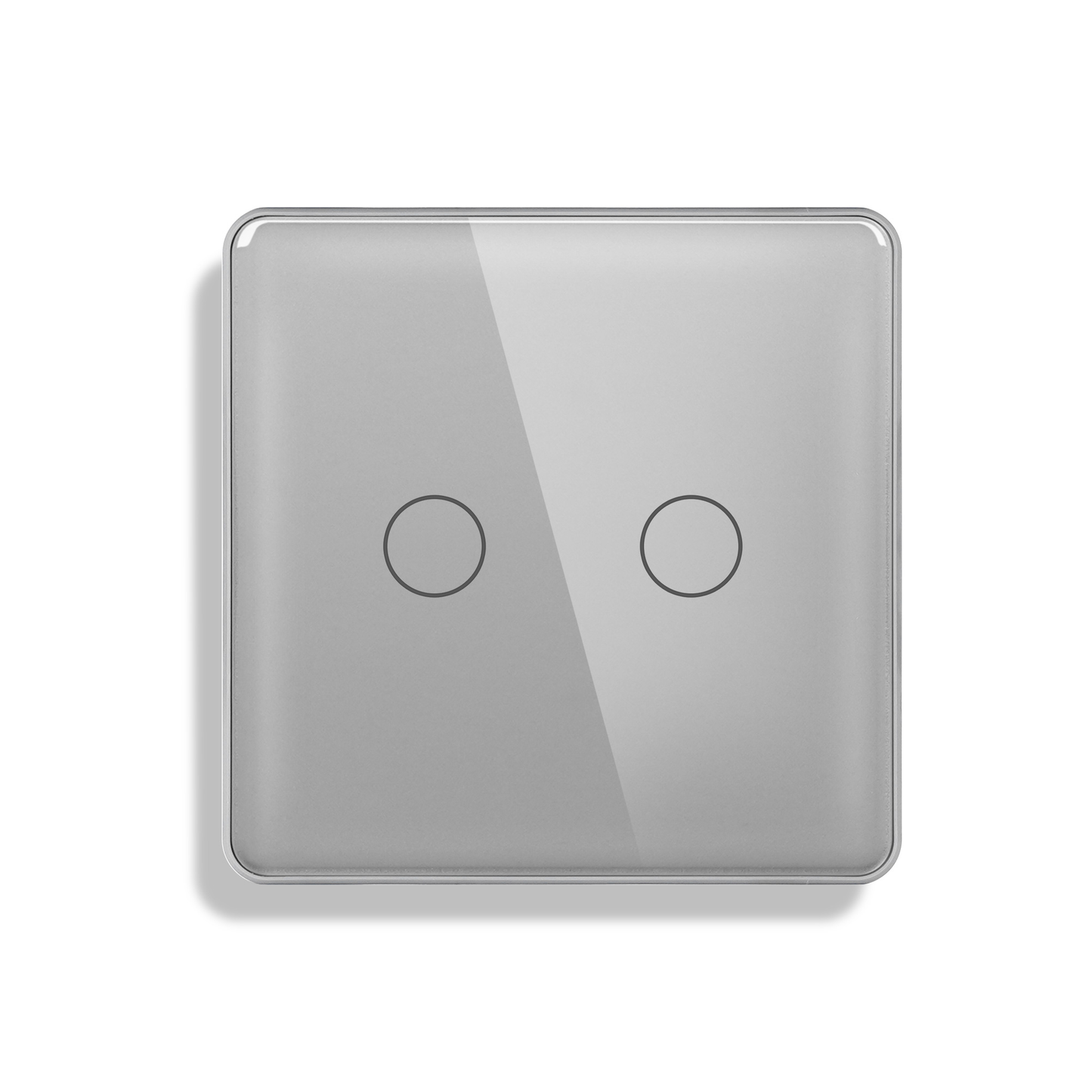 2-Gang Wi-Fi + Bluetooth Smart Touch Switch – Dual Circuit Control with App & Voice Integration