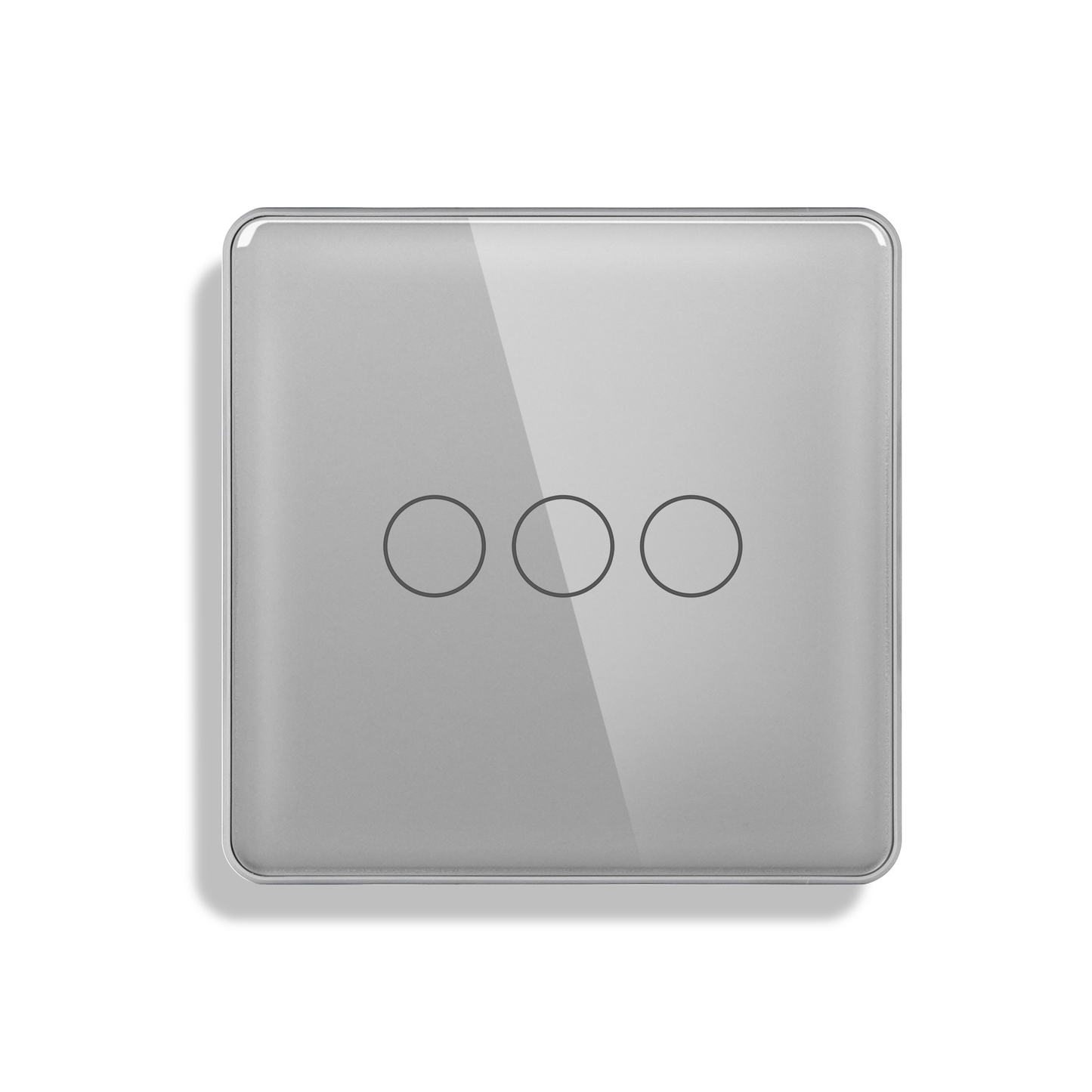 3-Gang Wi-Fi + Bluetooth Smart Touch Switch – Triple Circuit Smart Control with Voice & App Integration