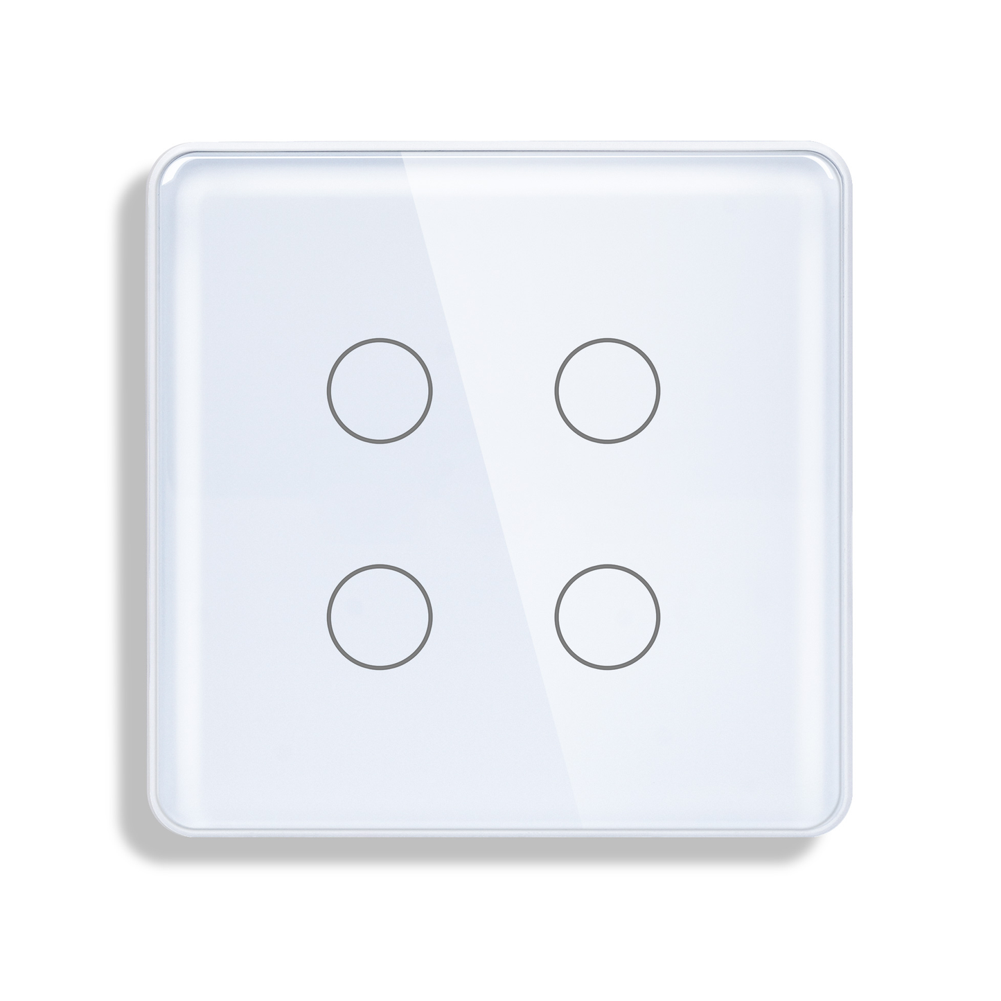 4-Gang Wi-Fi + Bluetooth Smart Touch Switch – Quad Circuit Smart Lighting Control with App & Voice Support