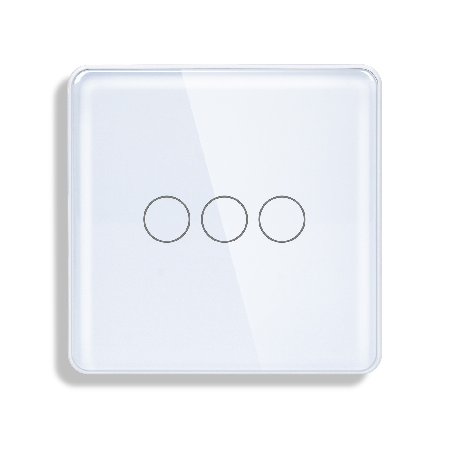 3-Gang Wi-Fi + Bluetooth Smart Touch Switch – Triple Circuit Smart Control with Voice & App Integration