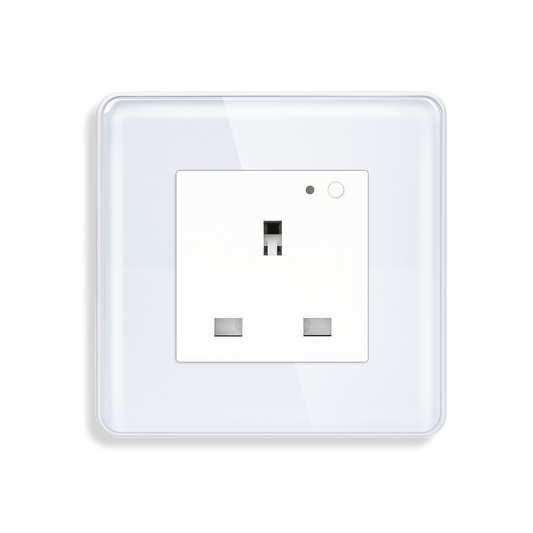Wi-Fi Smart UK Type Socket – Single 13A with Glass Panel and App/Voice Control