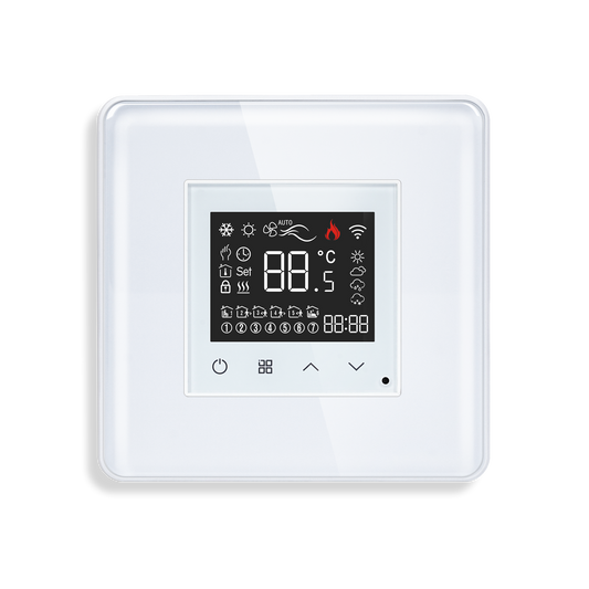 Wi-Fi Smart Touch Thermostat Controller – 16A Glass Panel for Electric Heating Systemsc